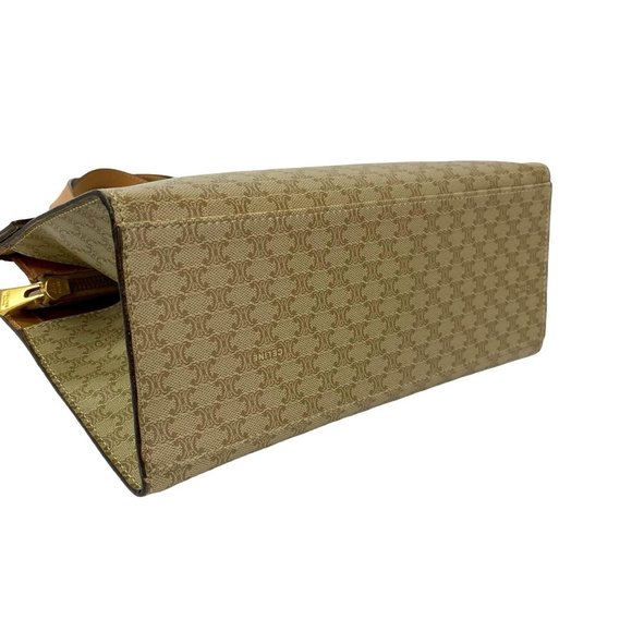 CELINE Macadam Blason Triomphe Pattern Logo Ring Hardware Leather 2-Way Handb... - Picture 7 of 10